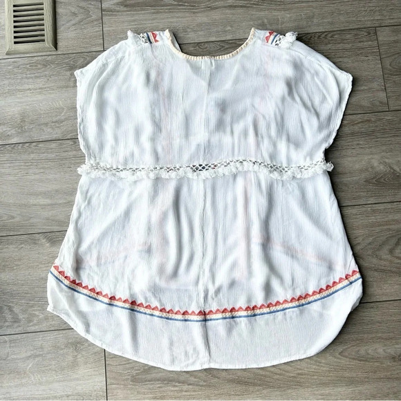 Australian Designer Suboo Embroidered Boho Blouse With Fringe - Picture 10 of 13